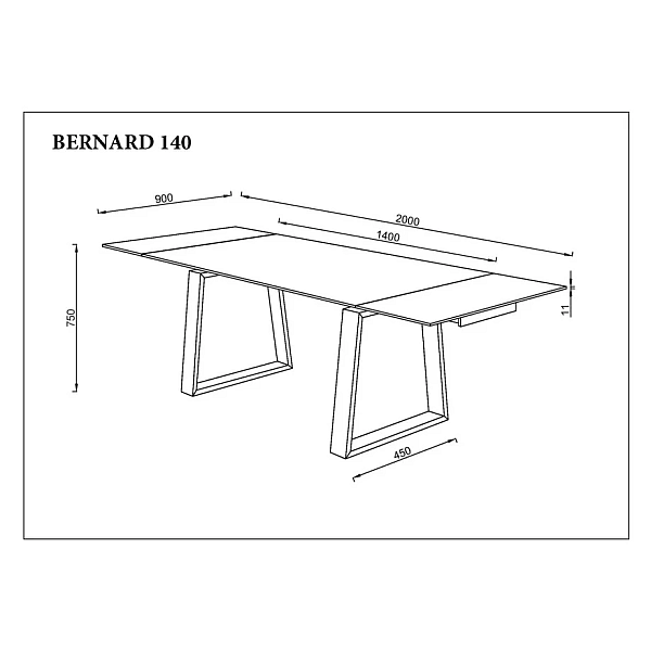 Стол обеденный раскладной BERNARD CERAMIC 140(200)*90 белый мат/черный Intarsio