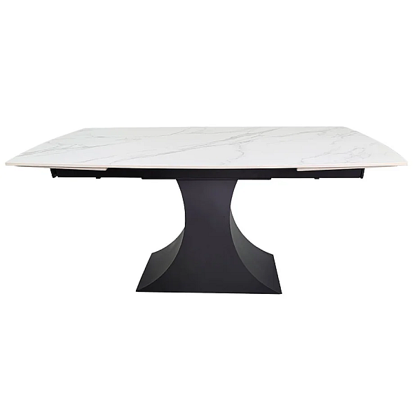 Обеденный раскладной стол GILBERT CERAMIC 160(240)*90 белый мат/черный Intarsio