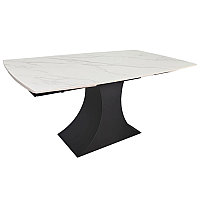 Обеденный раскладной стол GILBERT CERAMIC 160(240)*90 белый мат/черный Intarsio