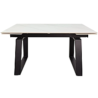 Стол обеденный раскладной BERNARD CERAMIC 140(200)*90 белый мат/черный Intarsio