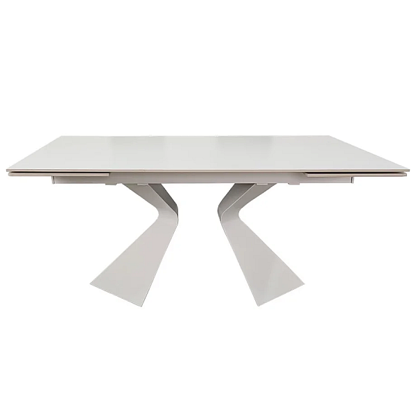 Обеденный раскладной стол LAURA CERAMIC 160(240)*90 белый мат/белый Intarsio