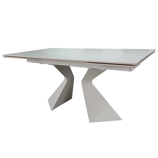 Обеденный раскладной стол LAURA CERAMIC 160(240)*90 белый мат/белый Intarsio