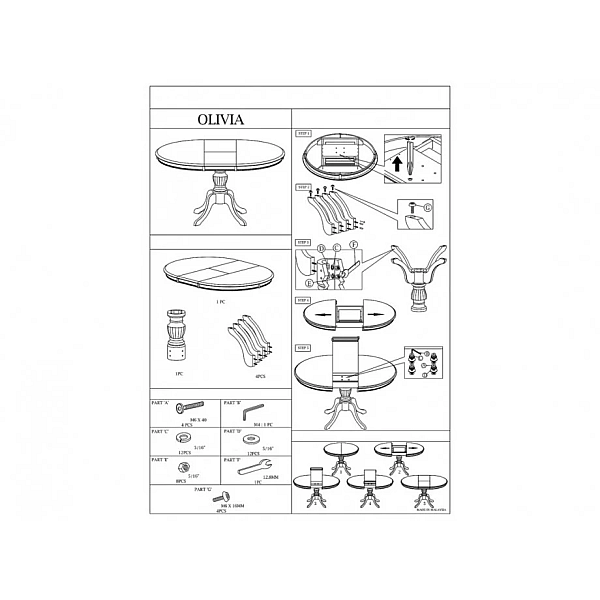 Обеденный стол раскладной Olivia Белый OLIVIASZB106 Signal