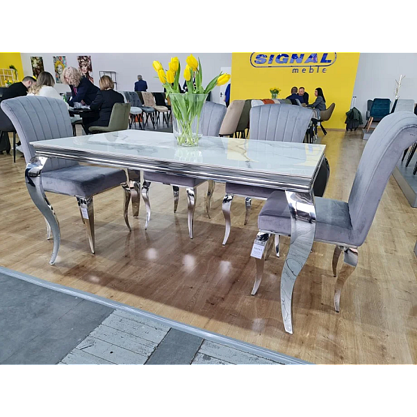 Обеденный стол PRINCE CERAMIC 150*90 белый CALACATTA/хром PRINCEBCH150 Signal