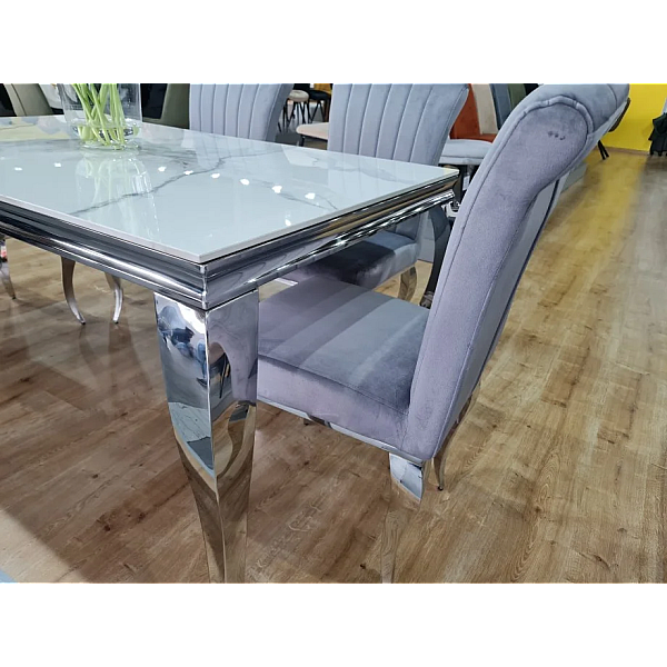 Обеденный стол PRINCE CERAMIC 150*90 белый CALACATTA/хром PRINCEBCH150 Signal