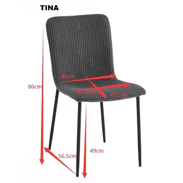Стул TINA Черный каркас / Темный беж ткань вельвет Intarsio