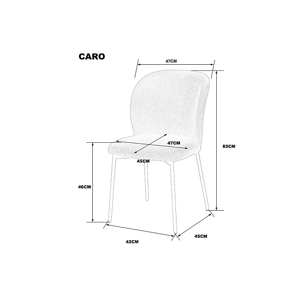 Стул кухонный CARO Черный каркас / Коричневая ткань Intarsio