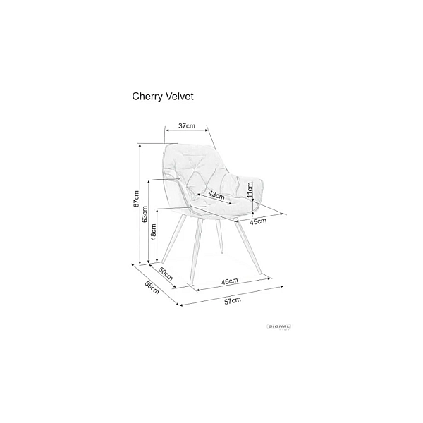Cтул Cherry Velvet Карри / Черный CHERRYVCCU Signal