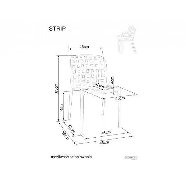 Стул пластиковый садовый STRIP Бежевый STRIPBE Signal