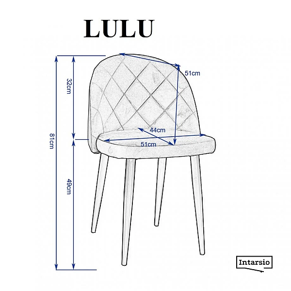 Стул кухонный LULU черный каркас/серый Intarsio