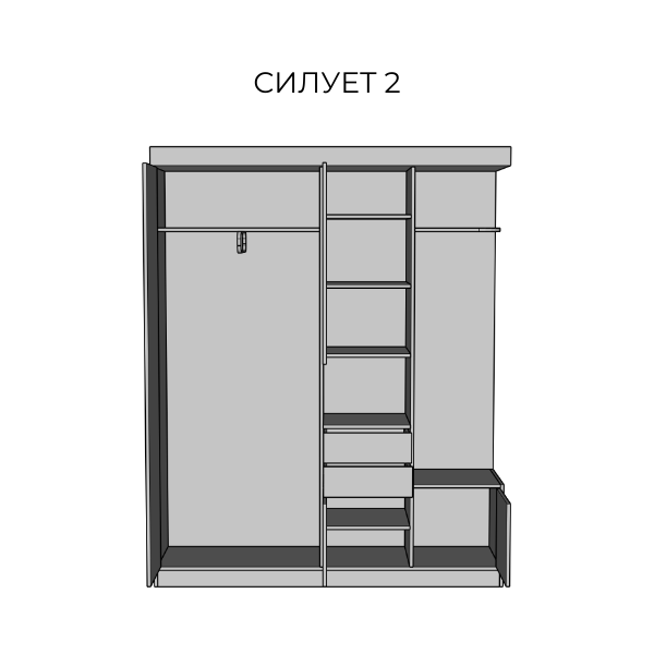 Прихожая Силуэт 2 Дуб леворно/ Тоффи Мир Мебели