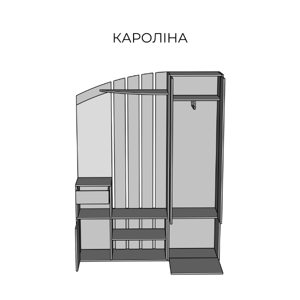 Передпокій Кароліна Артвуд світлий/Попелястий Світ Меблів