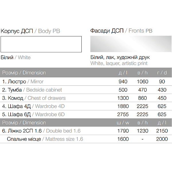 Тумба Жасмін Білий / Білий, лак, художній друк Світ Меблів