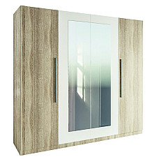 Шкаф Лилия новая 4Д Дуб сонома / Белый Мир Мебели
