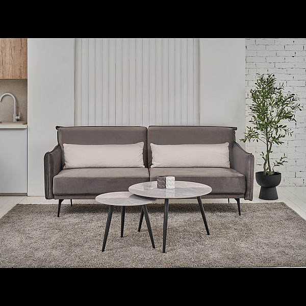 Комплект журнальних столів CT-30 Беатріс ребекка грей + чорний Vetro Mebel
