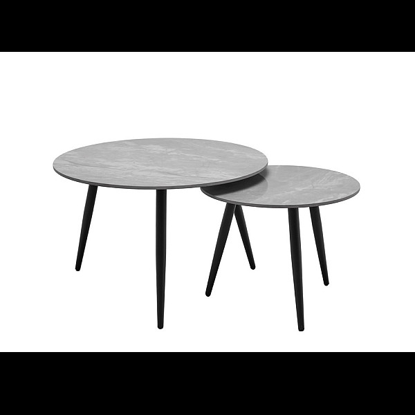 Комплект журнальних столів CT-30 Беатріс ребекка грей + чорний Vetro Mebel