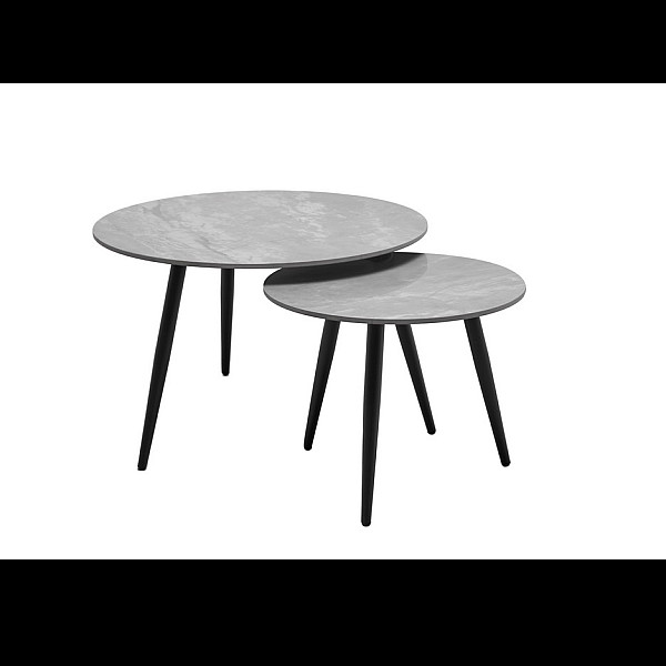 Комплект журнальних столів CT-30 Беатріс ребекка грей + чорний Vetro Mebel