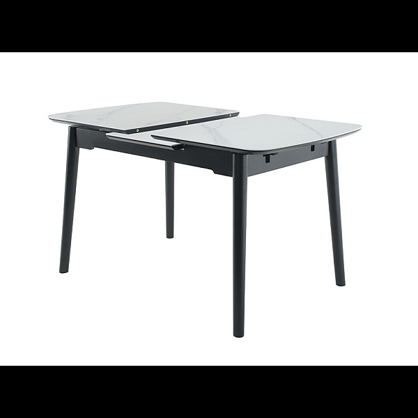 Керамічний стіл TM-87-1 білий мармур + чорний Vetro Mebel