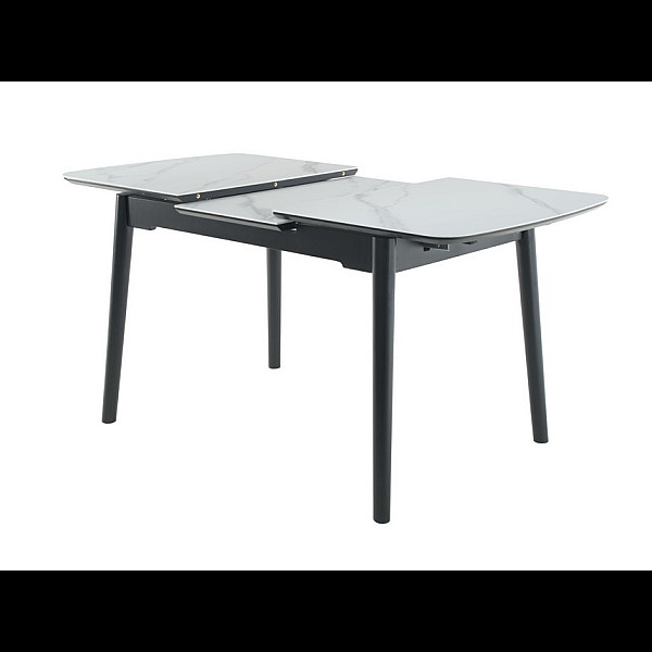 Керамічний стіл TM-87-1 білий мармур + чорний Vetro Mebel