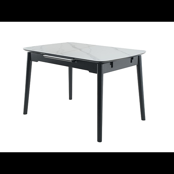 Керамічний стіл TM-87-1 білий мармур + чорний Vetro Mebel