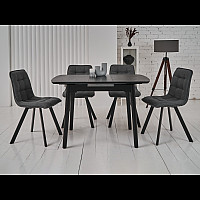 Керамический стол TM-87-1 черный оникс + черный Vetro Mebel