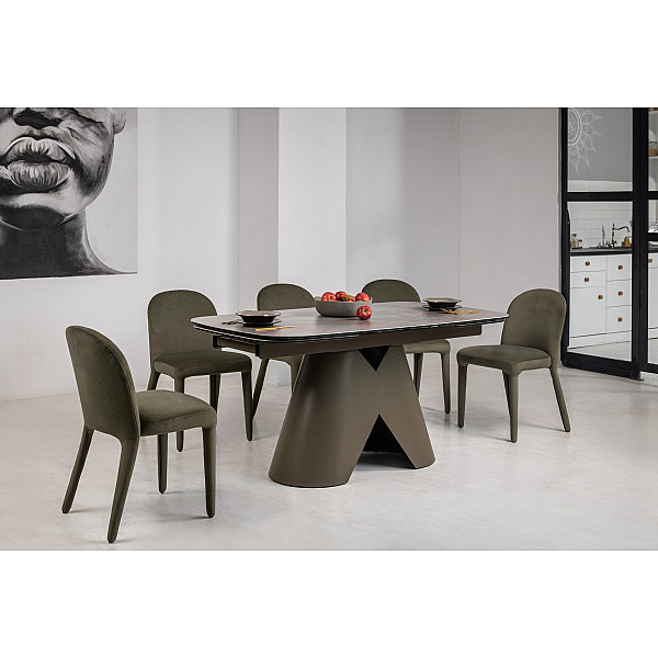 Керамічний стіл Паріс TML-997 айрон бронз + коричневий Vetro Mebel