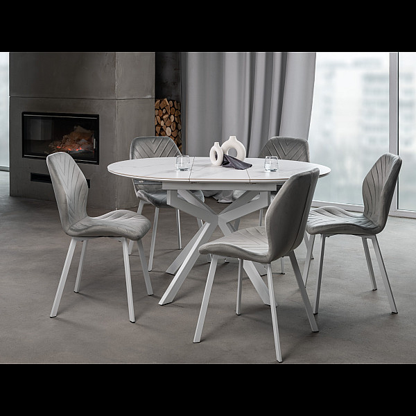 Керамічний стіл Офелія TML-1250 калакатта крістал + білий Vetro Mebel