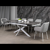 Керамічний стіл Тіціано TML-1150 делікато грей + білий Vetro Mebel