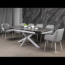 Керамічний стіл Тіціано TML-1150 делікато грей + білий Vetro Mebel