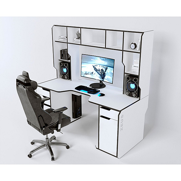 Геймерский стол Viking-4M (1800x800/850 мм), белый-черный Zeus-Game