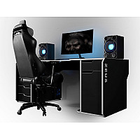 Геймерський стіл Viking-2M, (1600x800/850 мм), чорний-білий Zeus-Game