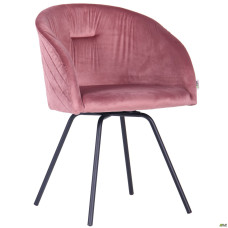Крісло поворотне Sacramento чорний / велюр рожевий антик AMF