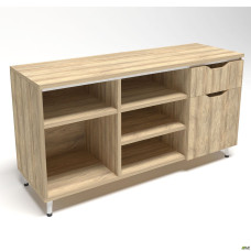 Тумба стаціонарна Delta DL-401R (1200х400х675мм) Блеквуд Ячмінний/Опора білий беж AMF