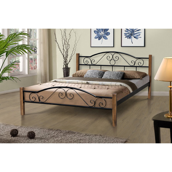 Кровать Регина Вуд 1600*2000, черный Микс Мебель