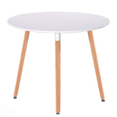 Стол обеденный СИРИУС (Китай) MDF (D=80cm), белый Микс Мебель
