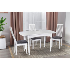 Стол обеденный Поло (1080+320)*730, белый Микс Мебель