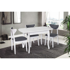 Стол обеденный Кантри (930+300)*670, белый Микс Мебель