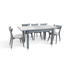 Стол обеденный Керамик (1220+380)*740, серый Микс Мебель