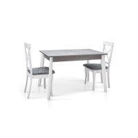 Стол обеденный ПОРТЛЕНД (1130+500)*695, серый/белый Микс Мебель