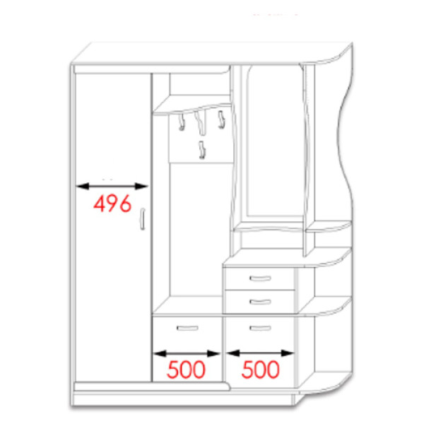 Передпокій  Люкс-купе ДСП 191х50х210 Континент
