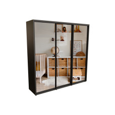 Шафа-купе PRIME 2400х600х2400 Венге Магія (тридверна, дзеркало) DC