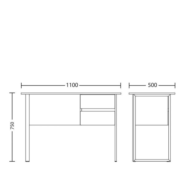 Стіл комп'ютерний TWINKS LITE BLACK 1100*500*750 Дуб золотий DC