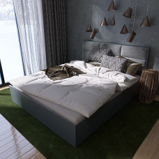 Ліжко двоспальне КЛ-1400 Лайт (ламельний каркас) 140х200 см Графіт Эверест