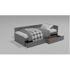 Односпальне ліжко з ящиками Соната-800 80х190 см Графіт Эверест