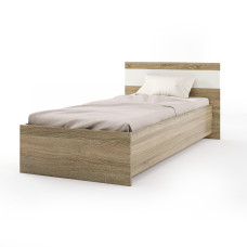 Односпальная кровать Соната-900 90х200 см дуб сонома + белый Эверест