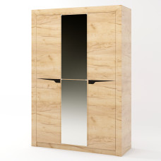 Шкаф большой для вещей Либерти-1420 с зеркалом дуб крафт золотой Эверест