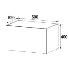 Брайт антресоль 600х520х400 ДСП Нимфея Альба Master-Form