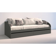 Кровать с односпальной ящиками Брайт 835 x 2032 x 600 h (800 х 2000) Антрацит 20053 Master-Form
