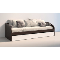 Кровать с ящиками односпальная Брайт 835 x 2032 x 600 h ( 800 х 2000) Венге магия / белый 20057 Master-Form