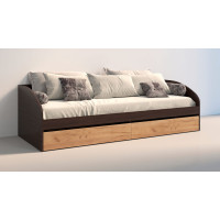 Кровать с ящиками односпальная Брайт 835 x 2032 x 600 h ( 800 х 2000) Венге магия / дуб золотой крафт 20061 Master-Form